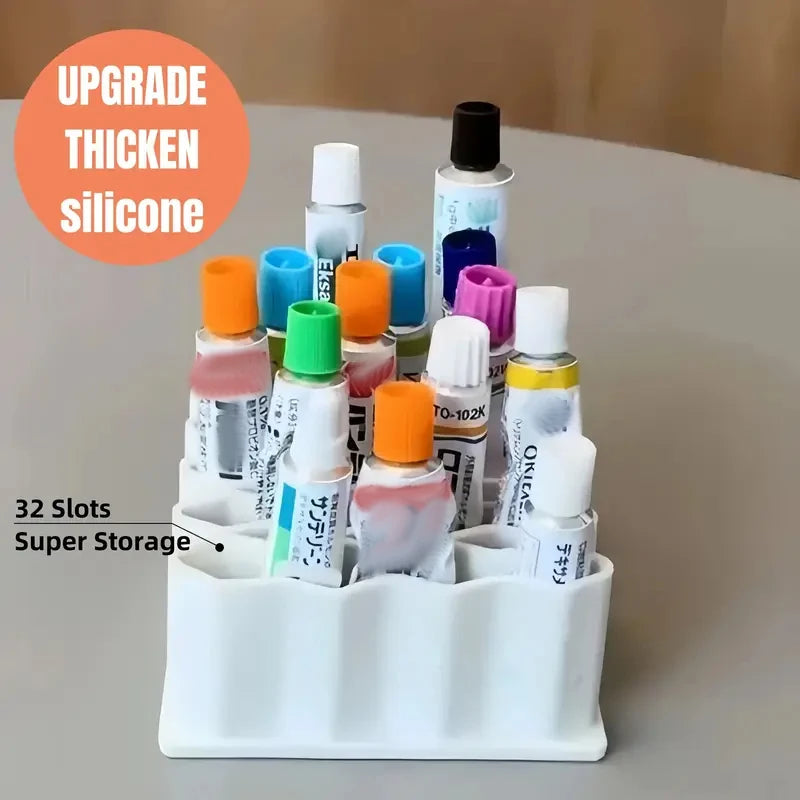 1 Ointment Holder Desktop Stand Silicone Cosmetics Storage Rack Pen