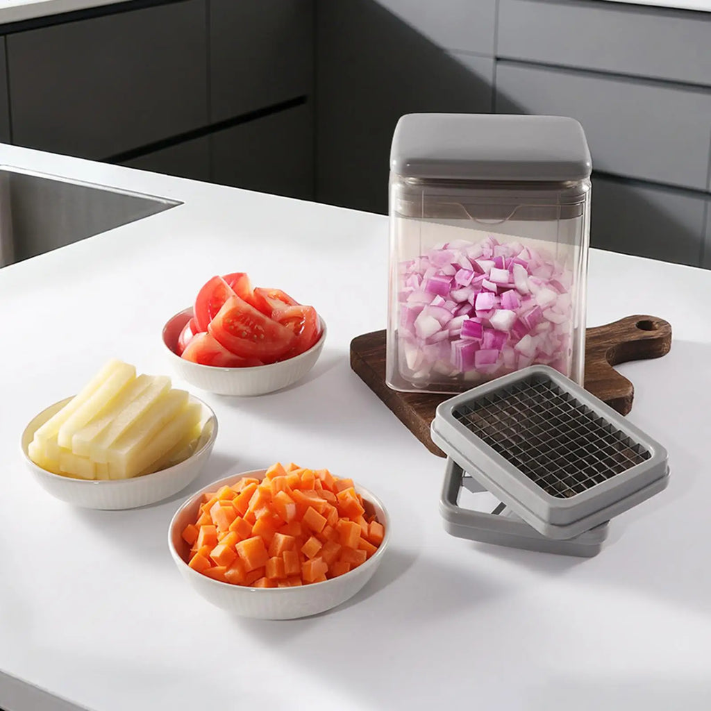 Vegetable Chopper 4-in-1 Manual Multifunctional Cutter with Container Chopper Vegetable Cutter for Ginger Onion Carrot Tomato Zpaxo