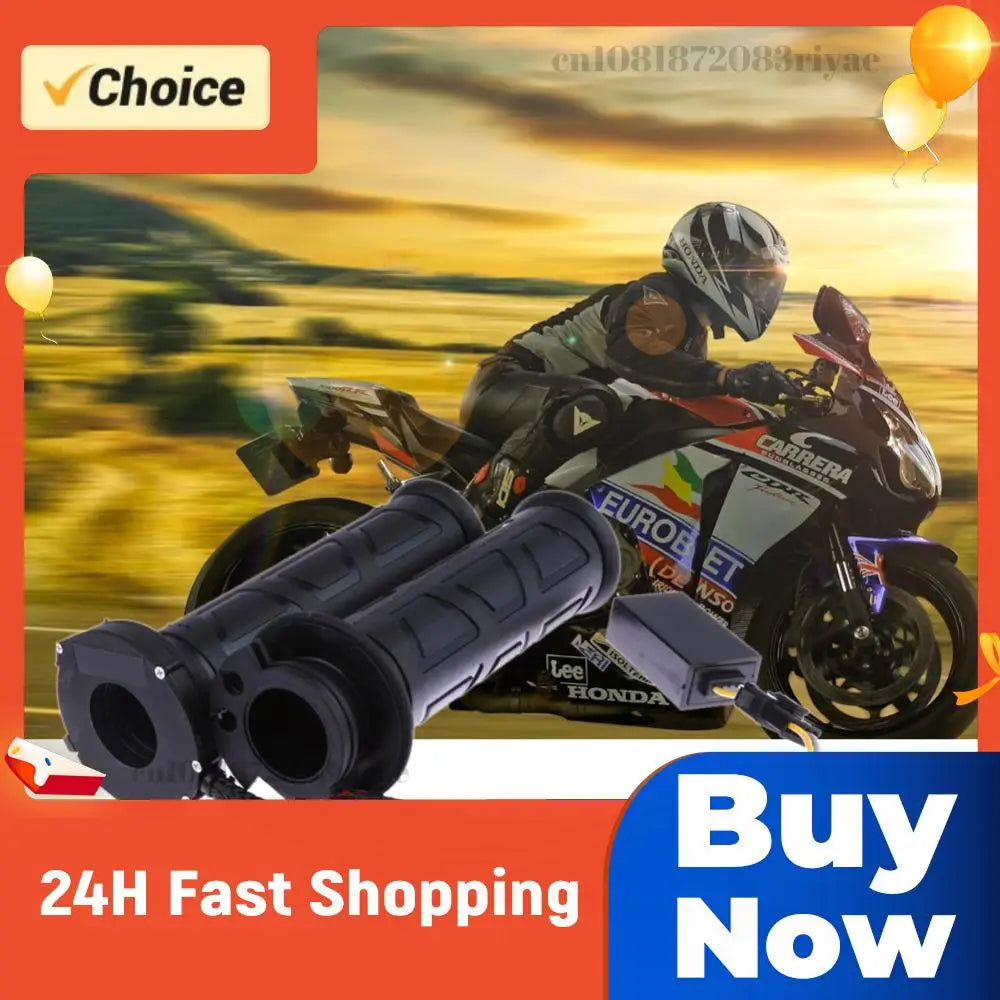 Motorcycle Warm Hands Grips Non-slip Handlebar Cover Heated Handle Sleeve Waterproof Electric Replacement Motorbike Accessories Zpaxo