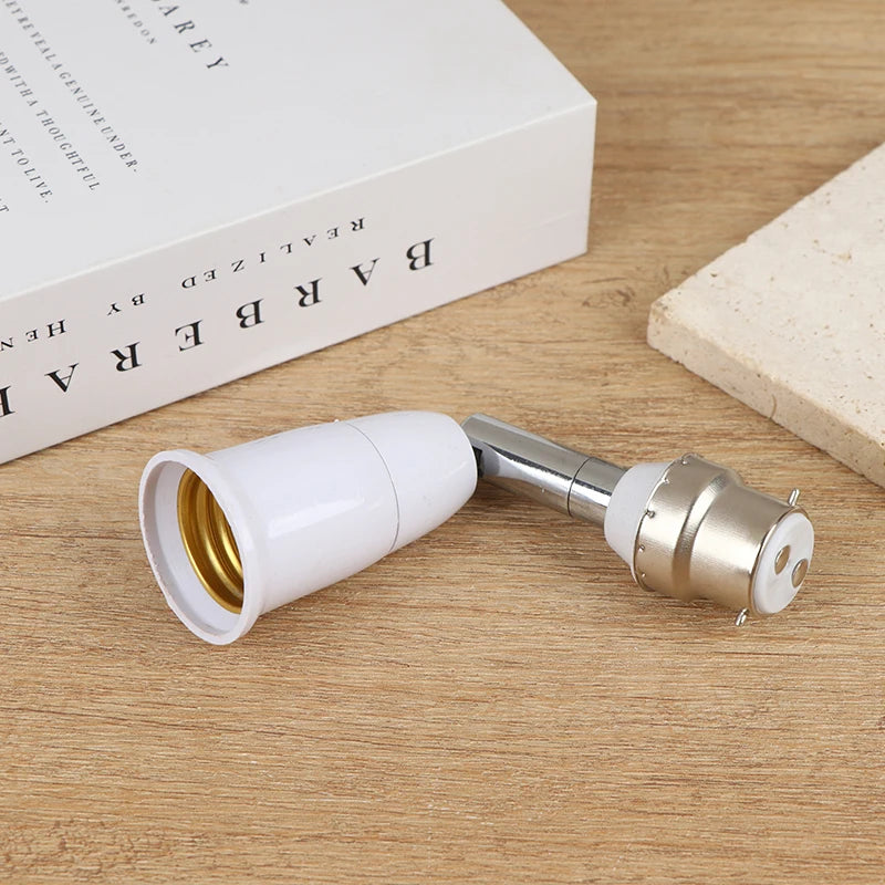 B22 to E27/E26 90° Rotatable Light Socket Adapter Converter