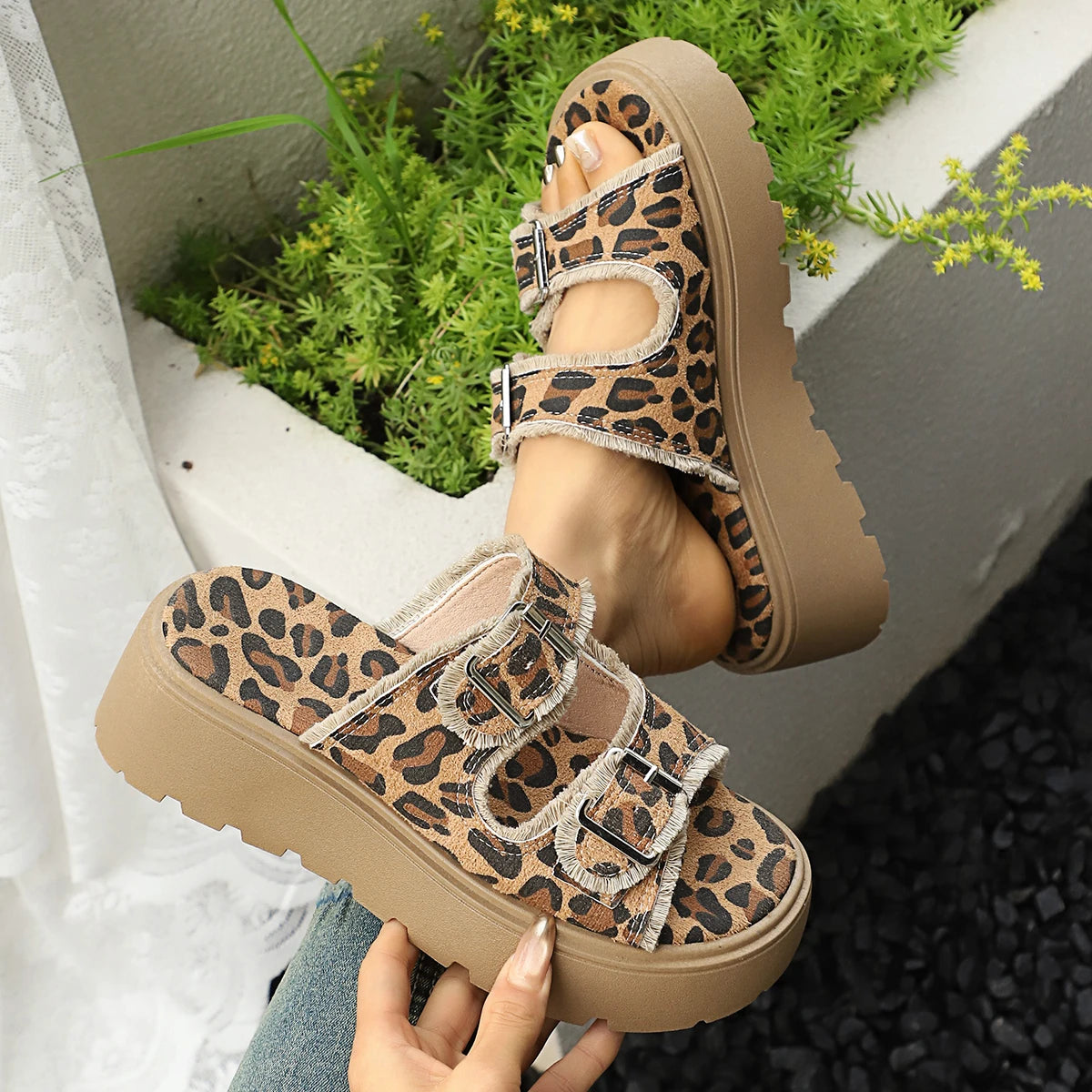Women Slippers Platform Slides Summer Gladiator Beach Flat Walking