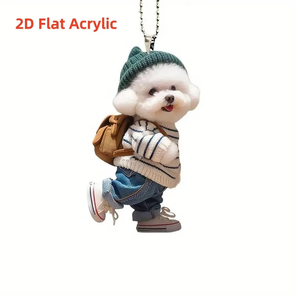 2D Acrylic Dog & Cat Pendant – Car, Xmas & Bag Ornament Acrylic Hanging Ornament Zpaxo
