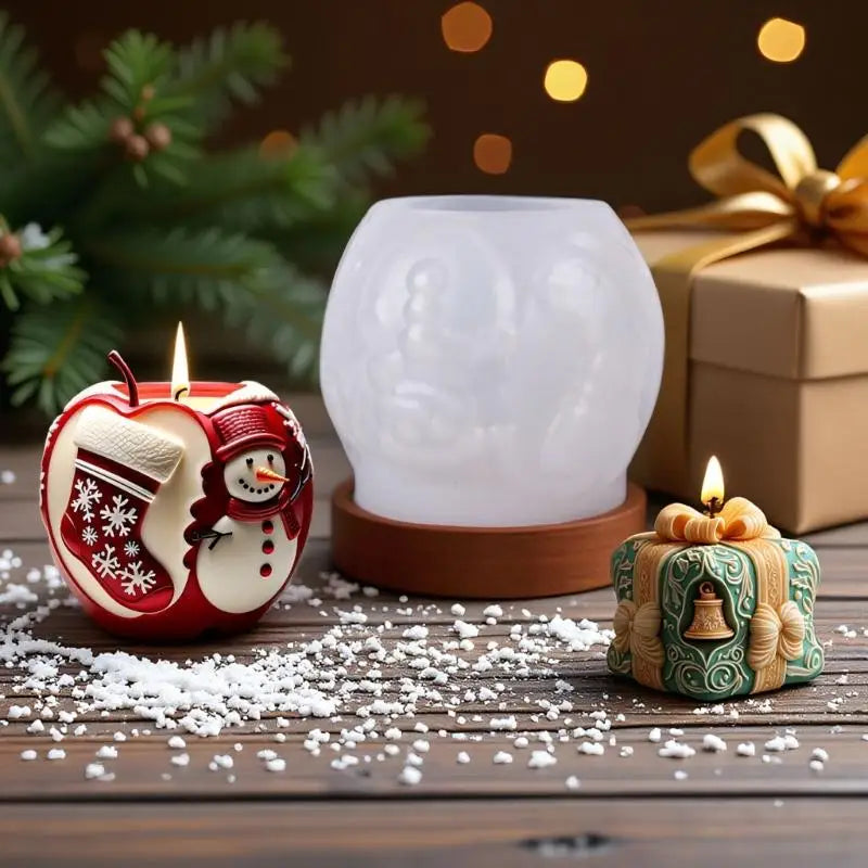 Holiday Themed Soap Mold Flexible Silicone Baking Crafting Supplies