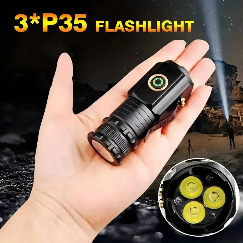 Super Bright LED Flashlight 2000LM | 5 Modes USB-C Magnetic LED Flashlight Zpaxo