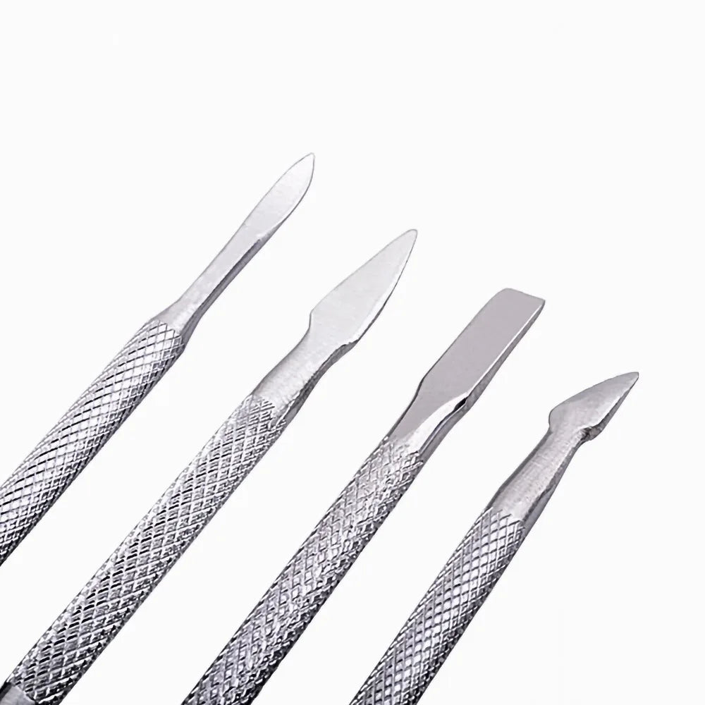 Stainless Steel Cuticle Pusher Small Compact Textured Appearance Nail Zpaxo