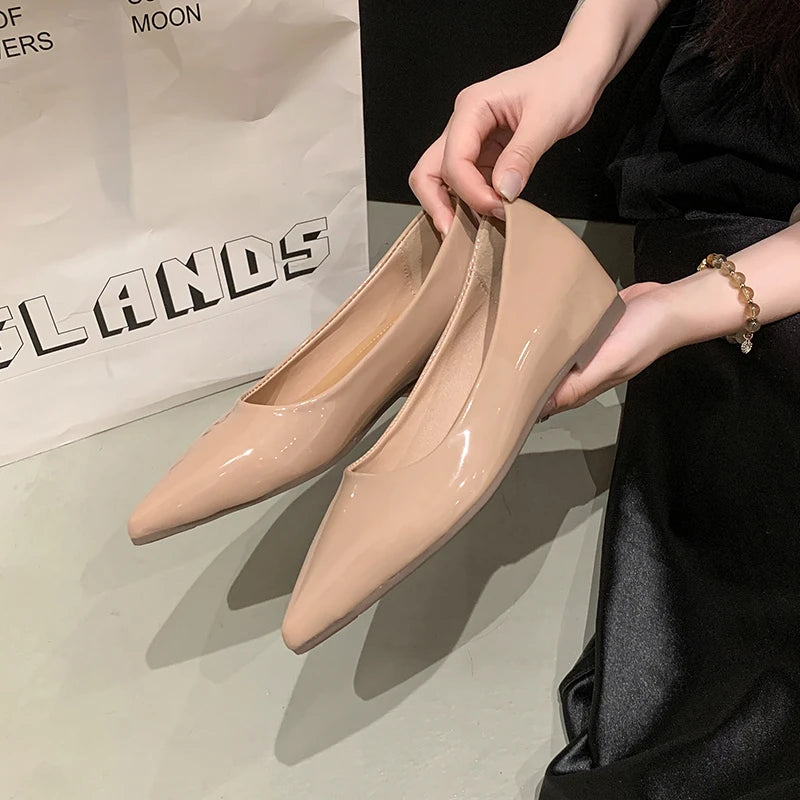 Flats Women's Shoes Yellow Net Brown Sugar Fruit Flat Shallow Pointed