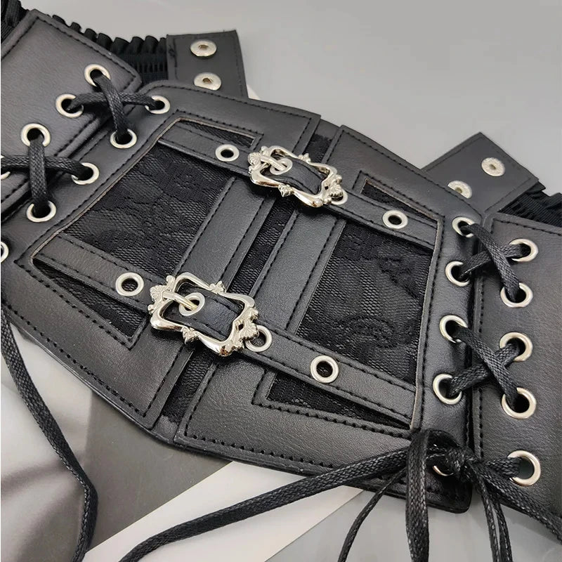 2026 Flash Sale！Ladies's Retro Corset Belt Gothic Punk Tie Rope Elastic Lace Dress Corset Belt Solid Color Fashion Waistband Zpaxo