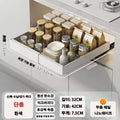 Scalable Pull-Out Kitchen Storage Rack with Slide Rails Drawer Type Storage Tray Seasoning Shelf Storage Rack Cabinets Organizer Zpaxo Small 1pc 32-52cm