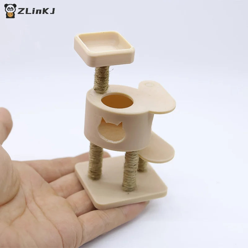 ▶1/12 Dollhouse Simulation Pet Cat Climbing Frame Model Dollhouse Miniature Furniture Accessories Micro Scene Construction Props Zpaxo