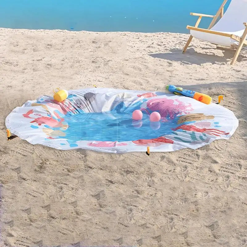 Beach Puddle Pool Toddler Baby Paddling Pool Beach Toys With Water Bucket Sandproof Water Play Summer Toy For Boys Girls Child Zpaxo