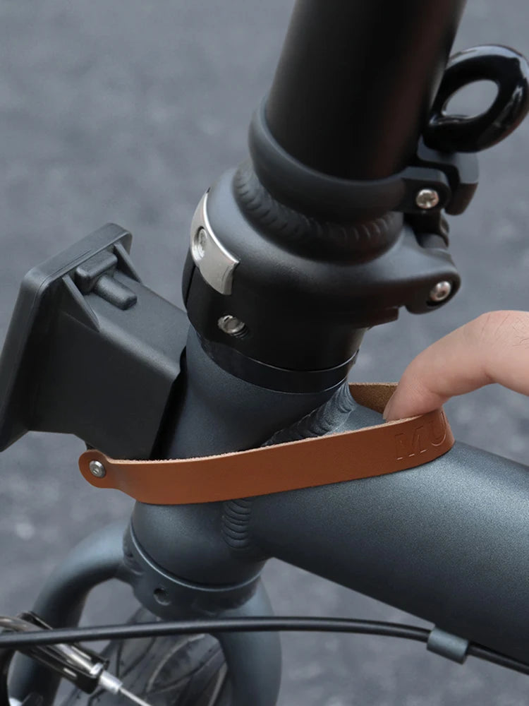 Leather Pull Strap Belt Folding Bike Quick Release Rope Brompton