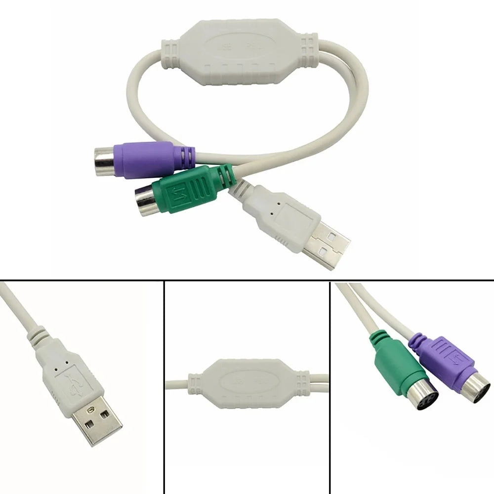 USB Male to PS/2 Female Adapter Cable for Keyboard & Mouse USB Adapter Cable Zpaxo