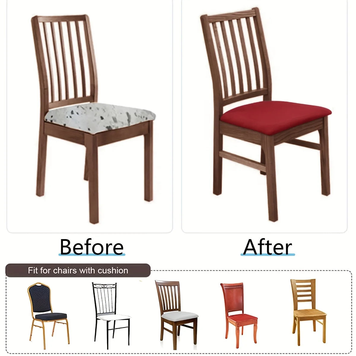 2 Solid Brushed Elastic Chair Cover Comfortable Seat Dust-proof