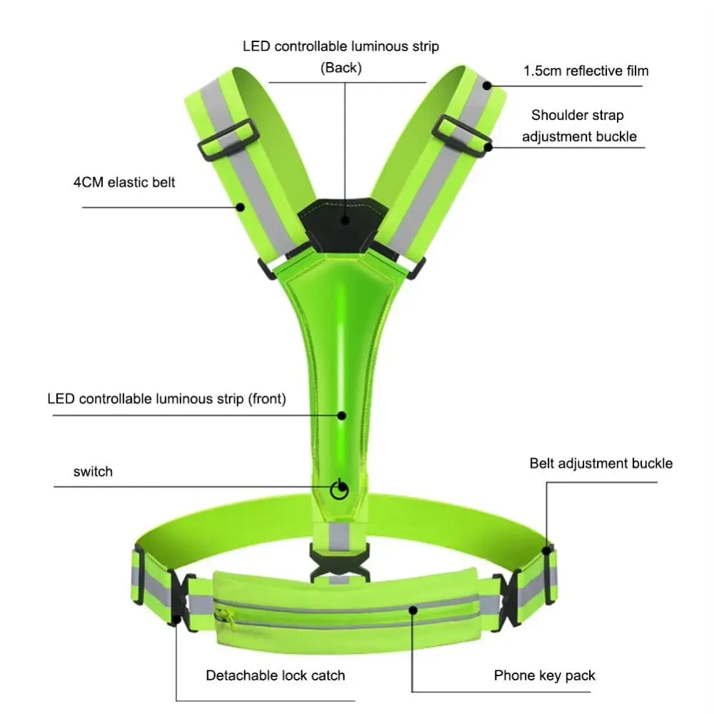 Signal Light Reflective Vest Durable Breathable Cycling Elastic Zpaxo