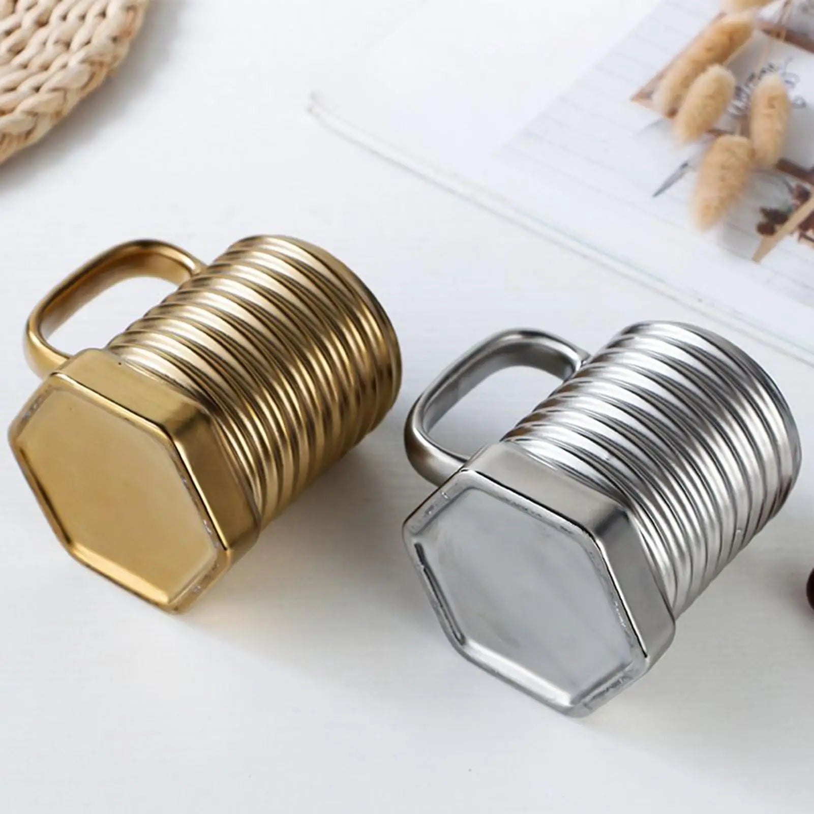 Spiral Hexagonal Coffee Mug Screw Design Heat Resistant Drinkware