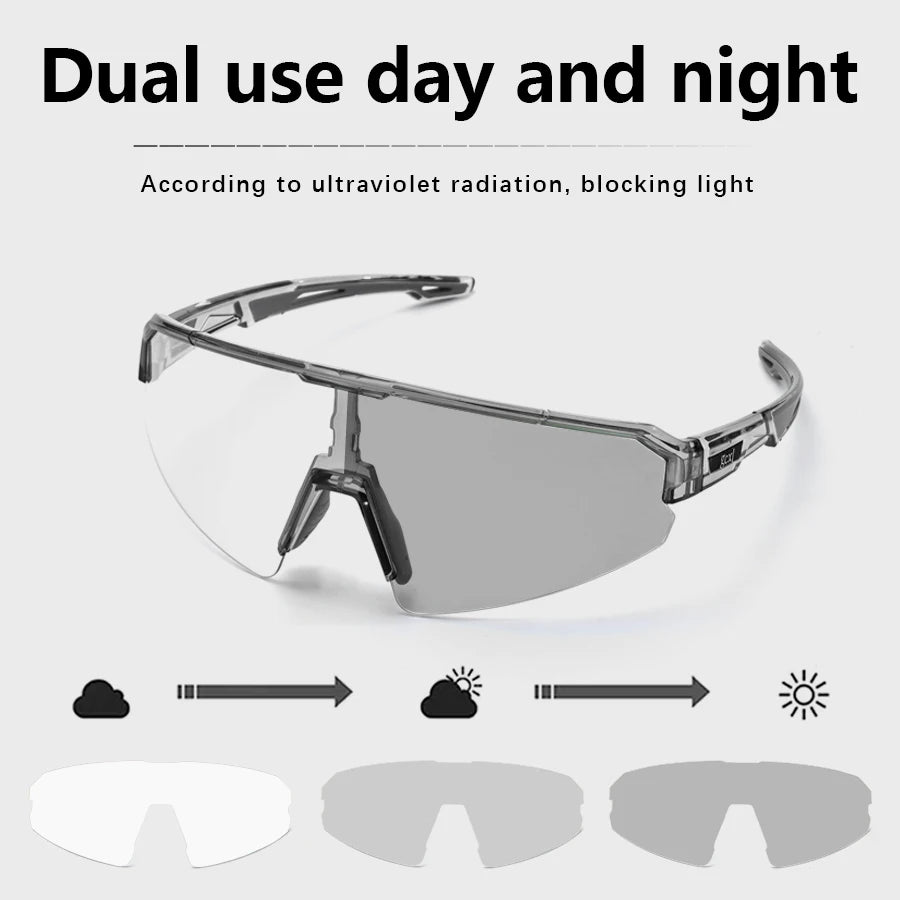 New Photochromic Bicycle Glasses Cycling Sports Sunglasses Men Women Mountain Bike Road Eyewear Riding Outdoor Hiking Goggles Zpaxo