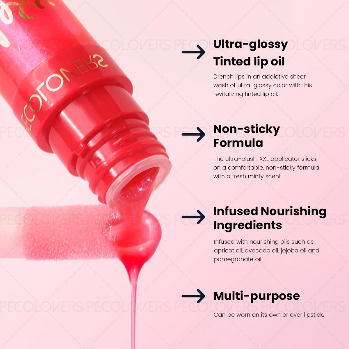 1PC Colorful Lip Gloss, Lipstick, Lip Oil, Lip Tint - Natural, Long-Lasting, Moisturizing, Nourishing, Pigmented, Shiny, Glossy Zpaxo