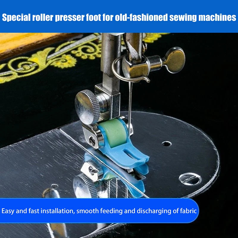 Non Stick Bottom Roller Presser Foot Universal Straight Stitch