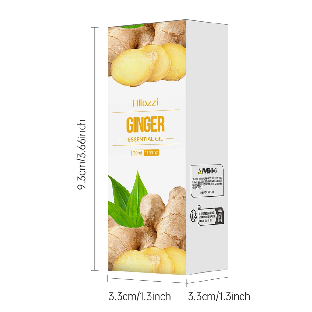 30ml Ginger Essential Oil for Scalp Care Eyelashes Nail Care Aromatherapy Humidifier Diffuser Soap Making DIY Zpaxo