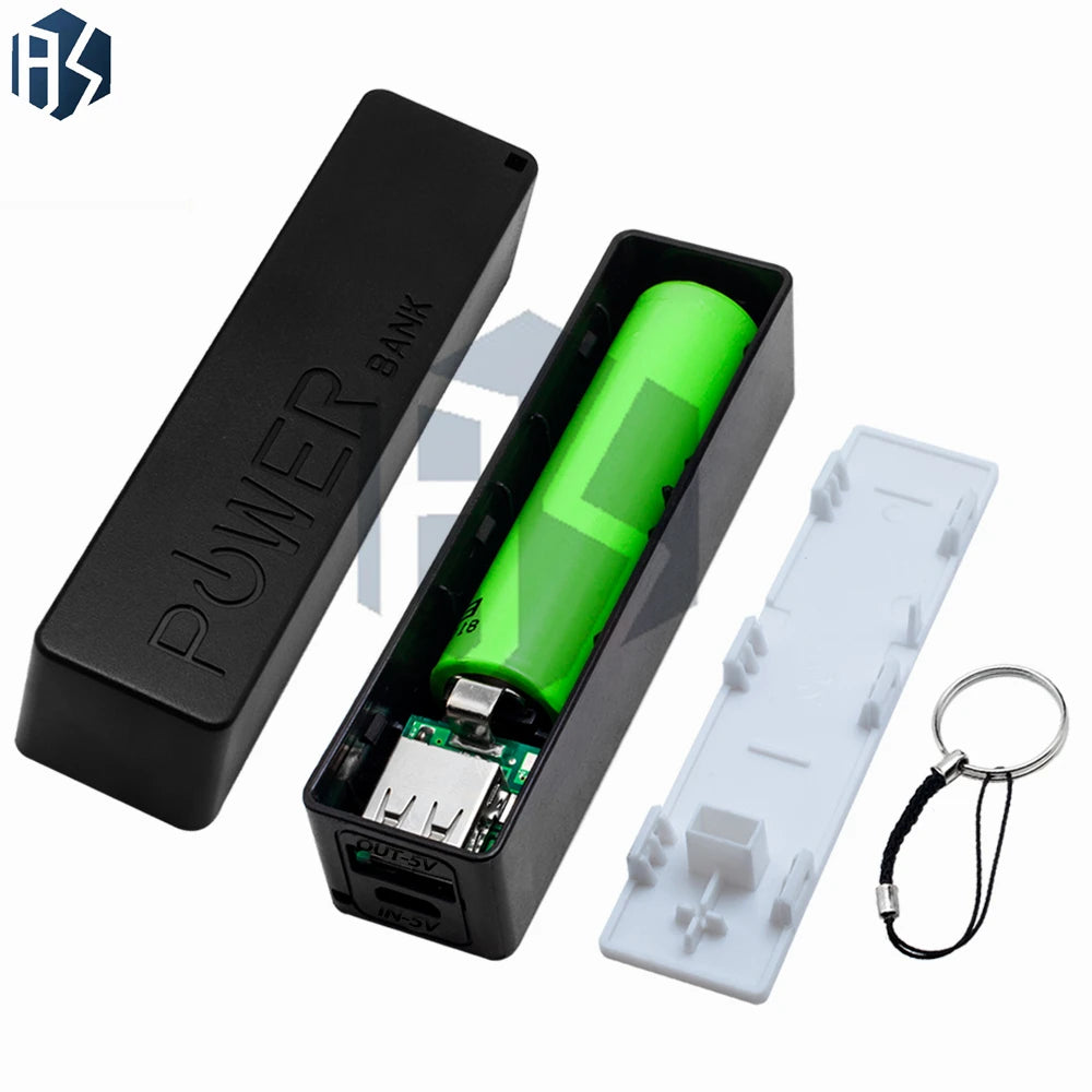 1 Battery 2 USB Power Bank Case 18650 Charger DIY Box Shell Black Zpaxo
