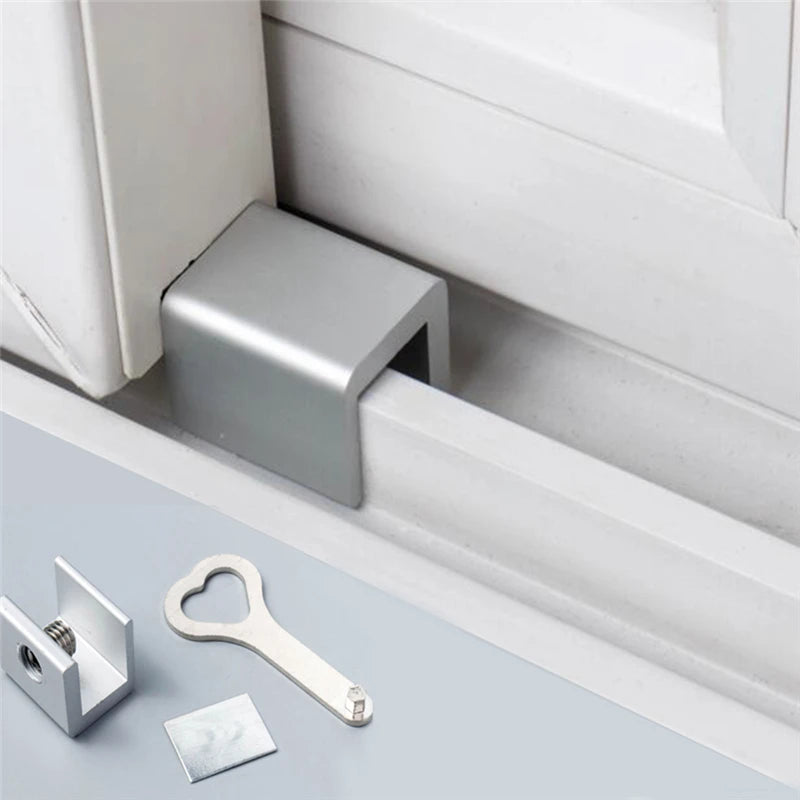 Child Protection Baby Safety Adjustable Sliding Window Locks Stop Aluminum Alloy Security Lock With Keys Safety Window Lock Zpaxo