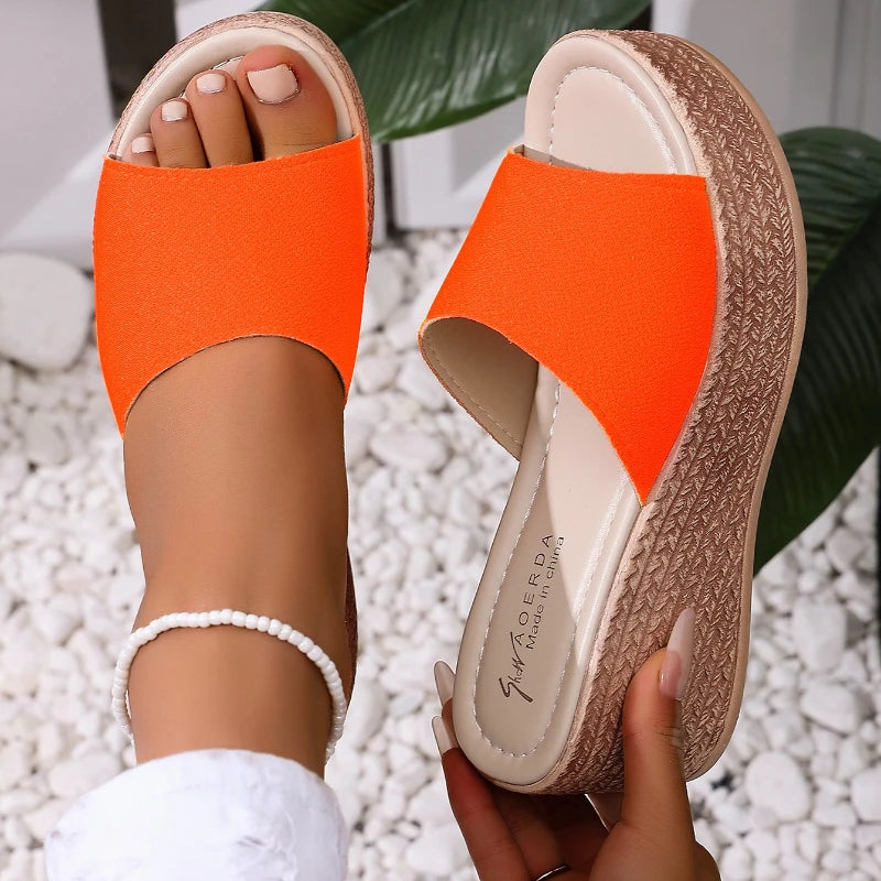 Women Slippers 2025 Casual Platform Wedge Sandals Open Toe Thick Zpaxo
