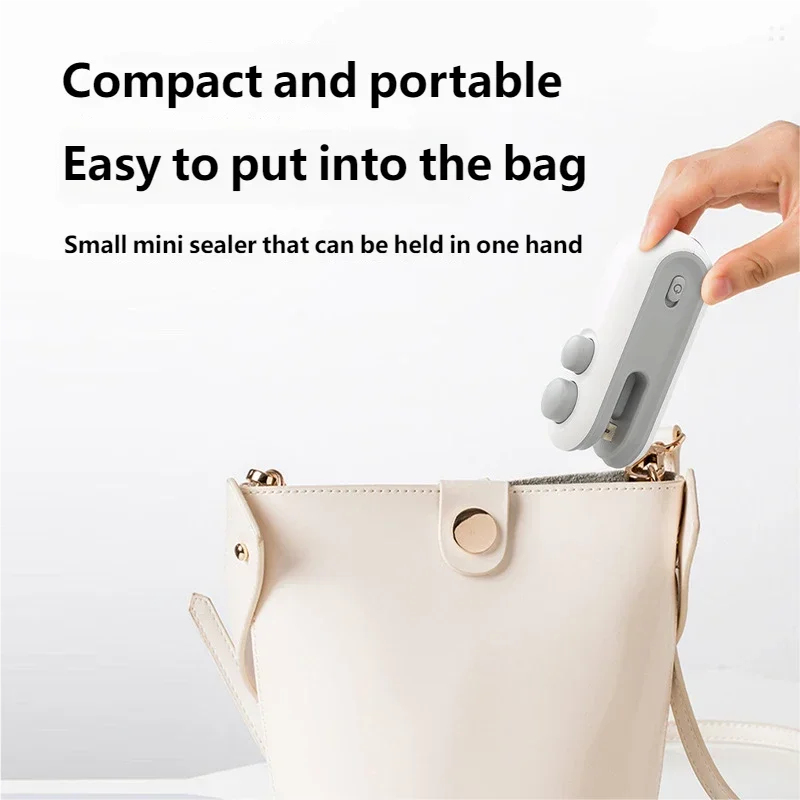 Mini Sealing Machine USB Rechargable Heat Sealer Storage Bag Plastic