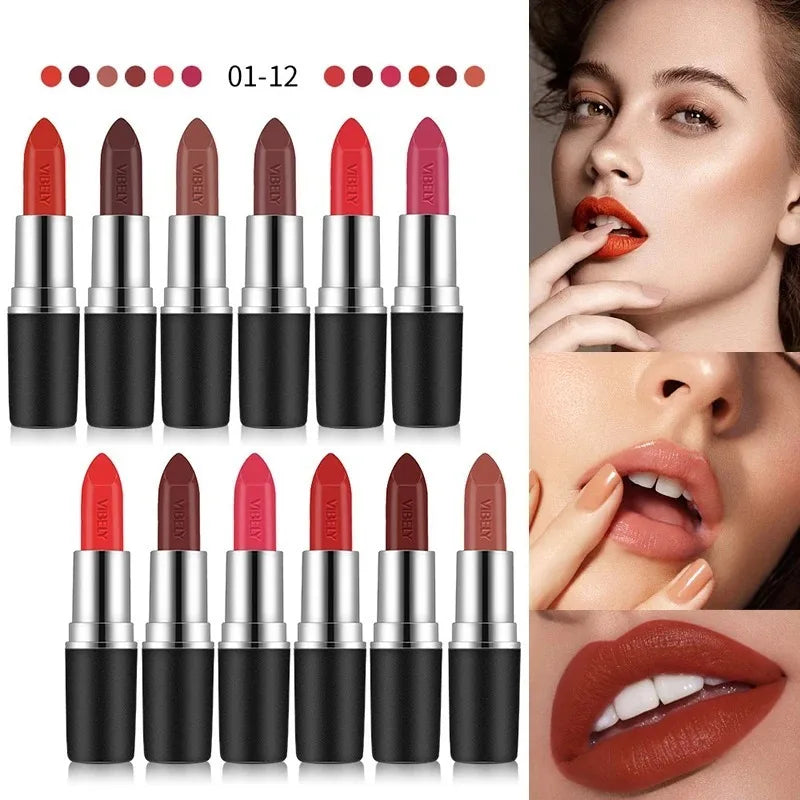 Sexy Velvet Matte Lipstick Waterproof Long-lasting Black Nude Red Lip