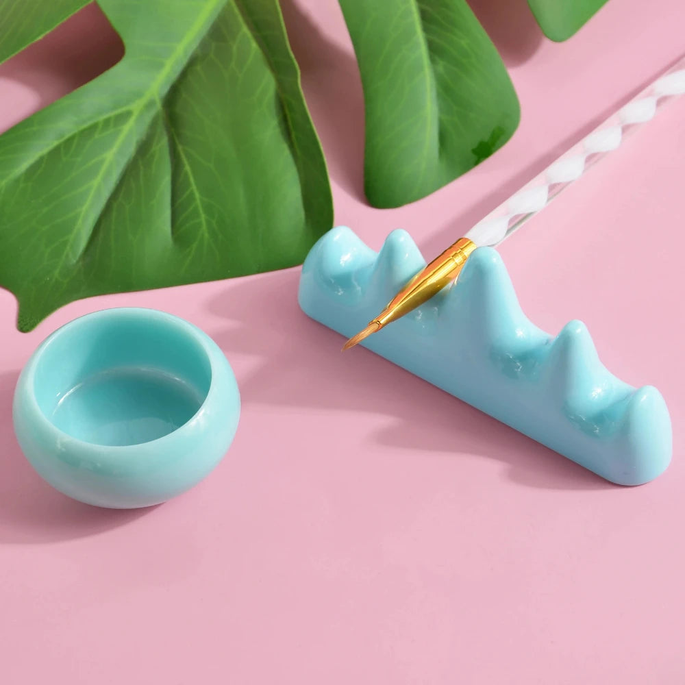 1set Professional Nail Brush Washing Equipment Acrylic Liquid Powder Container Nail Cup Nail Rrush Holder Manicure Tools Zpaxo