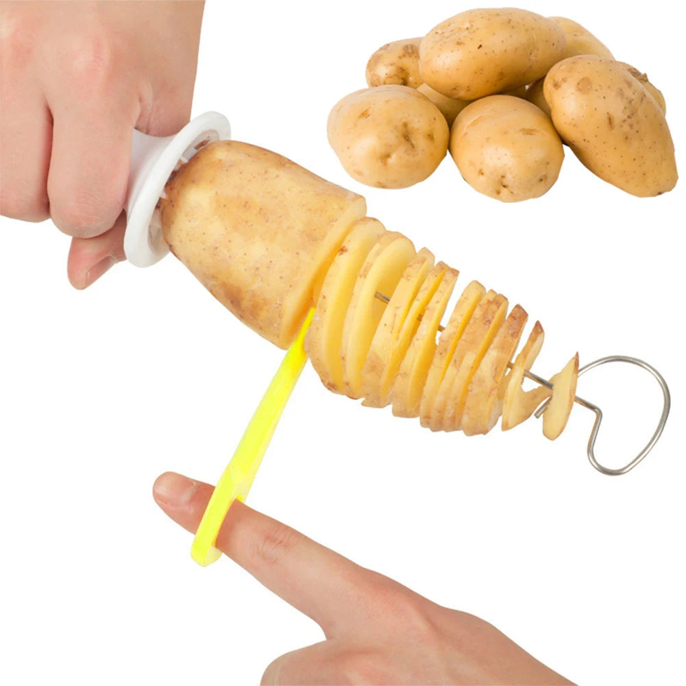 Spiral Potato Cutter 4 Stainless Steel Sticks Tornado Slicer