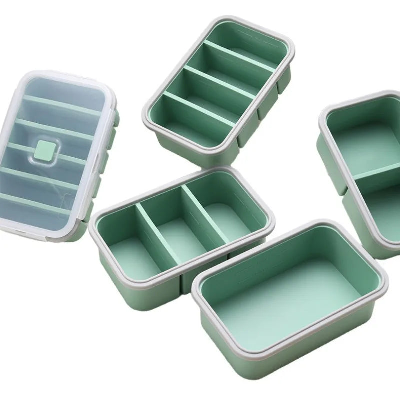 Large Capacity Multi Compartment Silicone Food Container Bento Box
