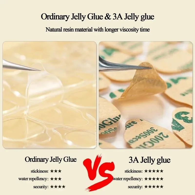 Double Side Nail Jelly Glue False Nail Art Adhesive Tape Transparent Glue Stickers DIY Reusable Manicure Nails Accessories Salon Zpaxo