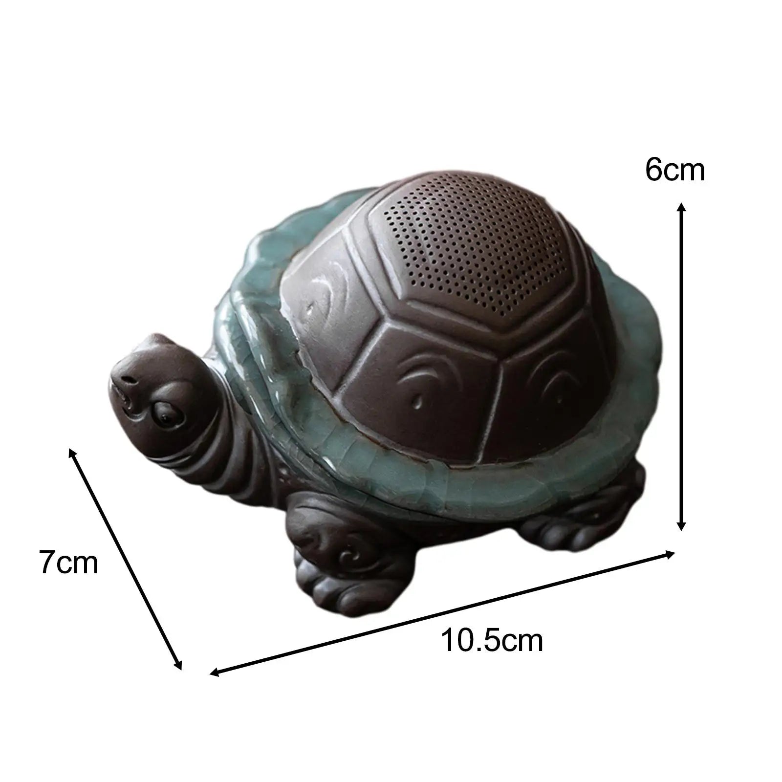 Ceramic Turtle Tea Pet with Strainer | Feng Shui Desk Decor Tea Pet Figurine Zpaxo