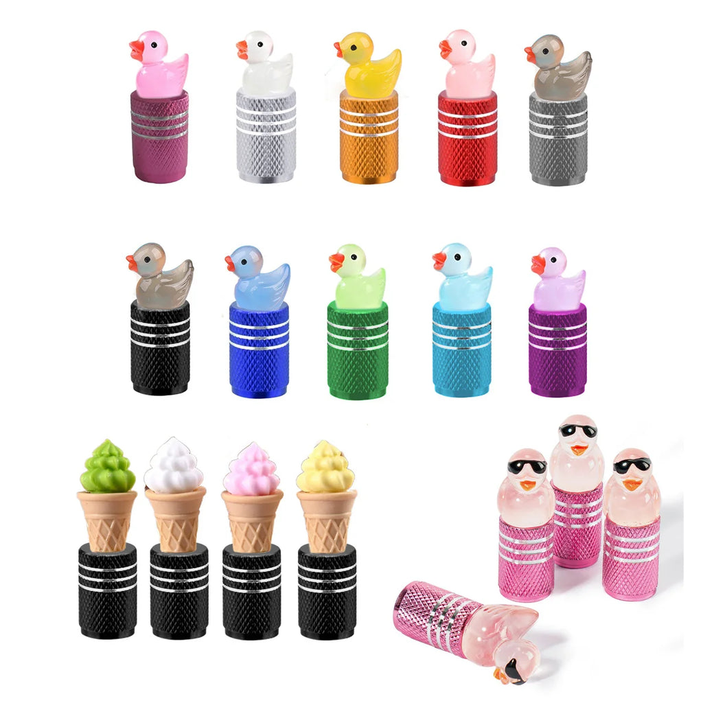 3D Cartoon Glow Tire Valve Stem Caps – Aluminum, Universal Fit