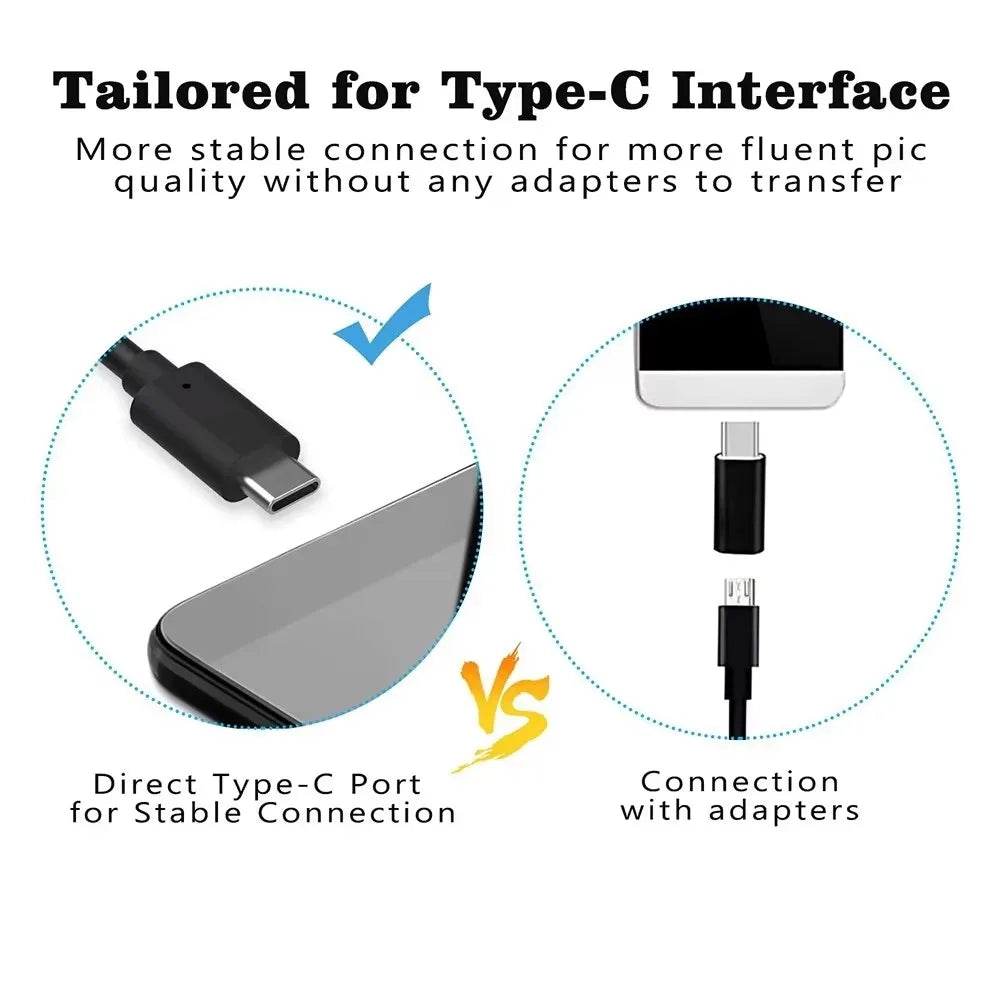 7mm Type-C Endoscope Camera IP67 Waterproof 6 LED USB Borescope Inspection Borescope Camera Zpaxo