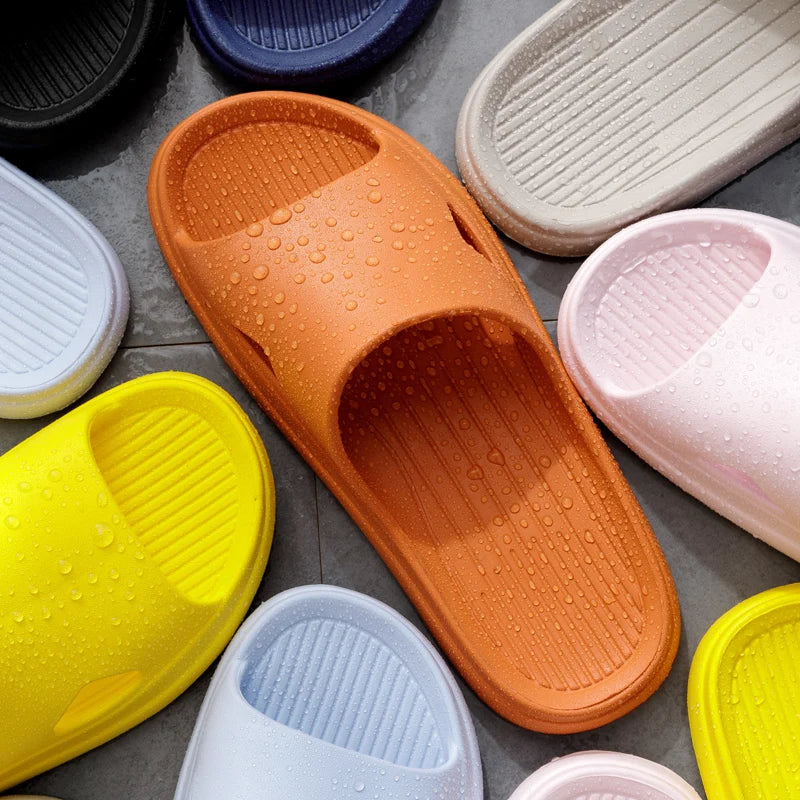 Soft Home Slippers Couple Summer Indoor Skid Proof Bathroom Sandals