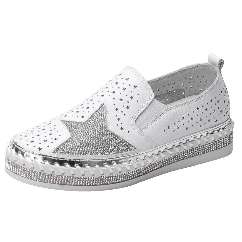 Winter Shoes women flat moccasins mixed colors bling crystal loafer slip-on embroider platform espadrilles new ladies shoes Zpaxo 12 37