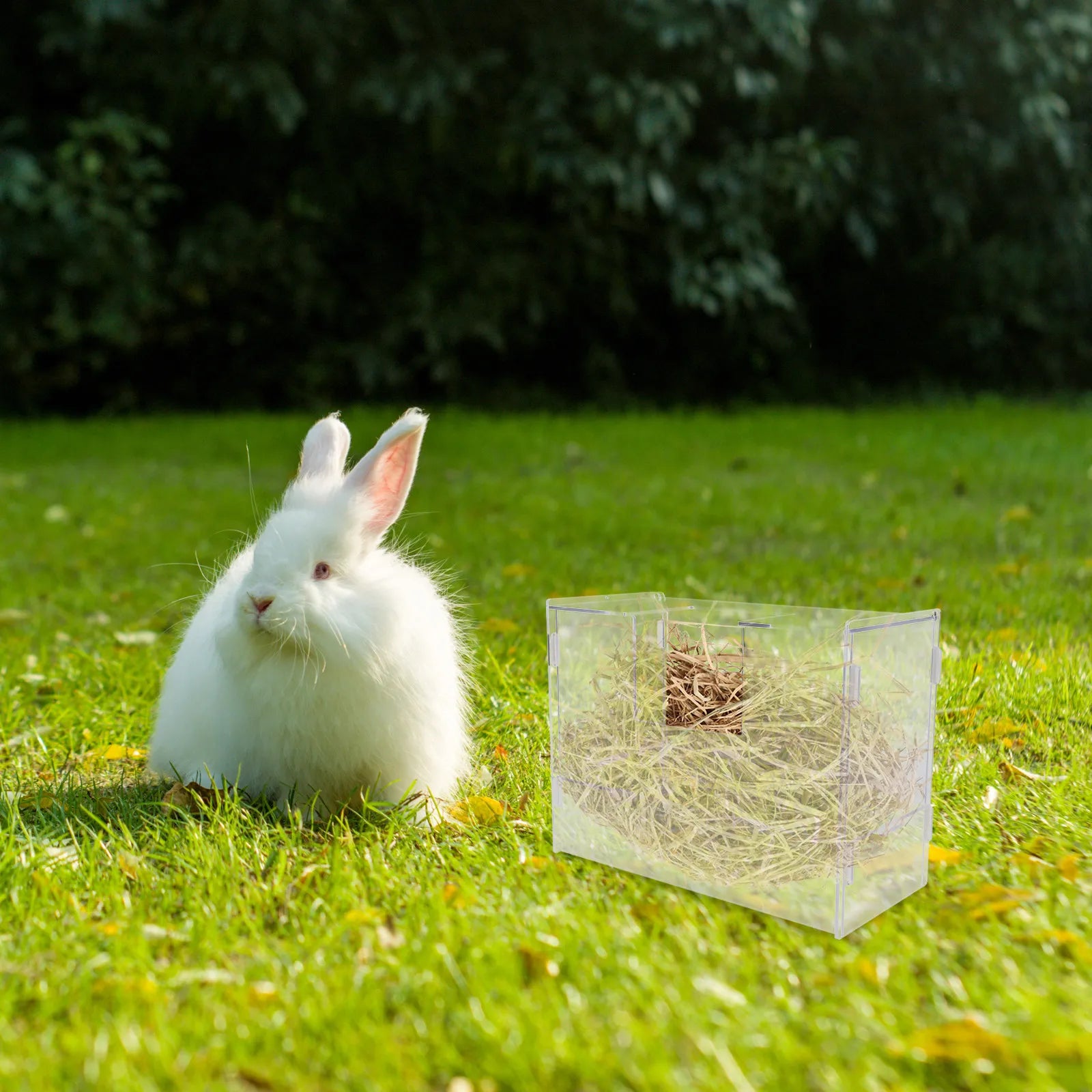 Large Capacity Acrylic Rabbit Hay Feeder Cages Integrated Toilet
