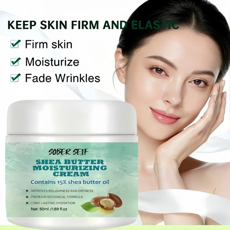 Shea Butter Hyaluronic Acid Multi‑Effect Face Cream 50ml Hydrating Firming Soothing Daily Skin Care Cream Zpaxo