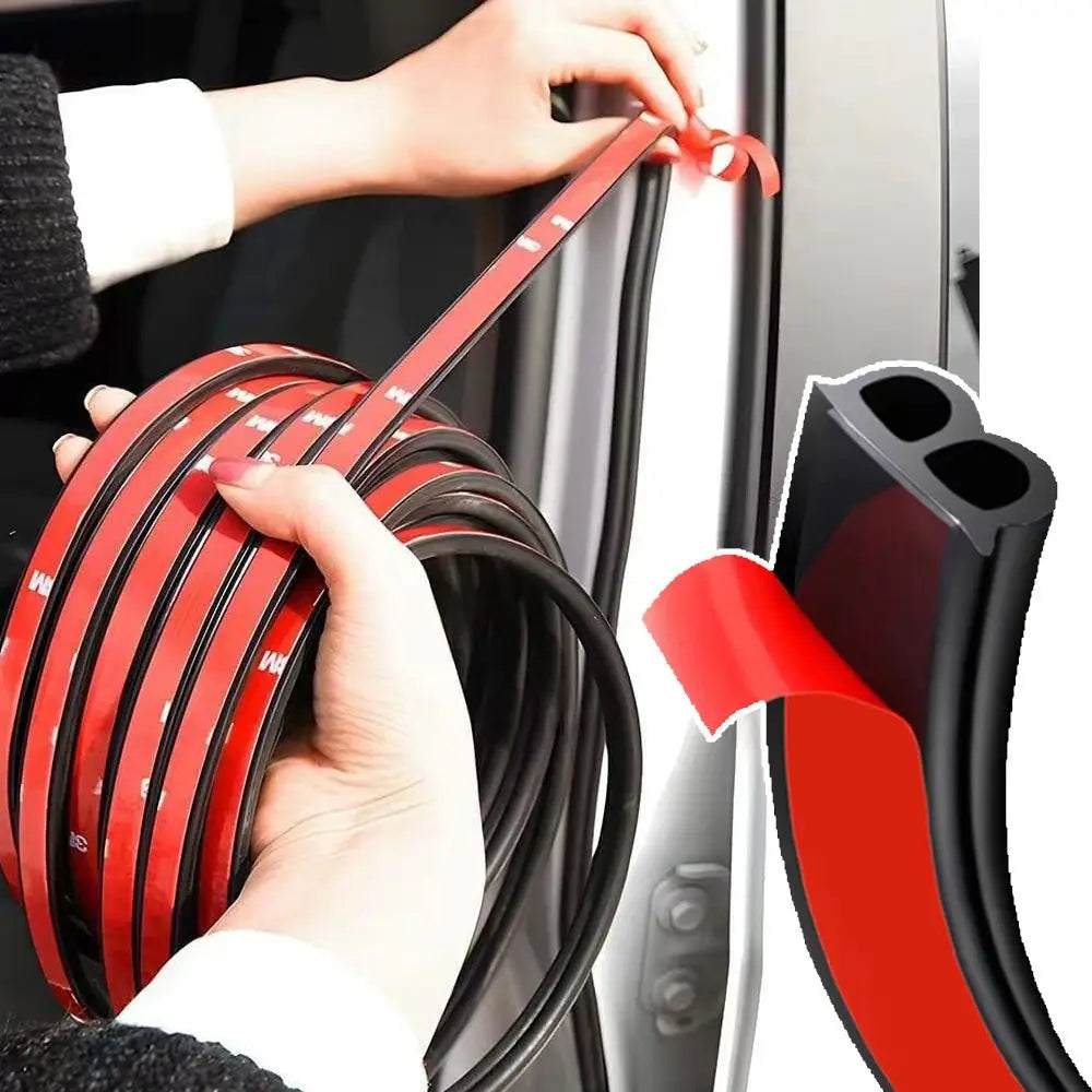 Soundproof Car Door Seal Strip 16M Dustproof Door Weather Strips Waterproof Rubber Double Layer Sealing Protector Outdoor Zpaxo