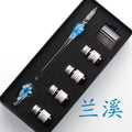 Embedded Flower Glass Dip Pen Set – Starry Sky Gold Ink Gift