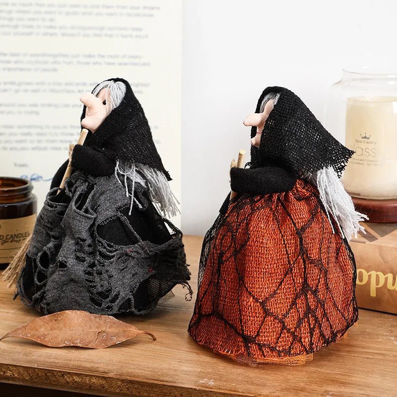Halloween Broom Witch Exquisite Broom Puppet - Party Dress up - Horror and Cute Halloween Props for Indoor and Courtyard Zpaxo
