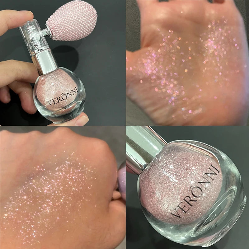 Highlighter Powder Spray Longwear sparkle fairy powder High Gloss Glitter Spray Body Bronzer For Face Body Makeup Cosmetics Zpaxo