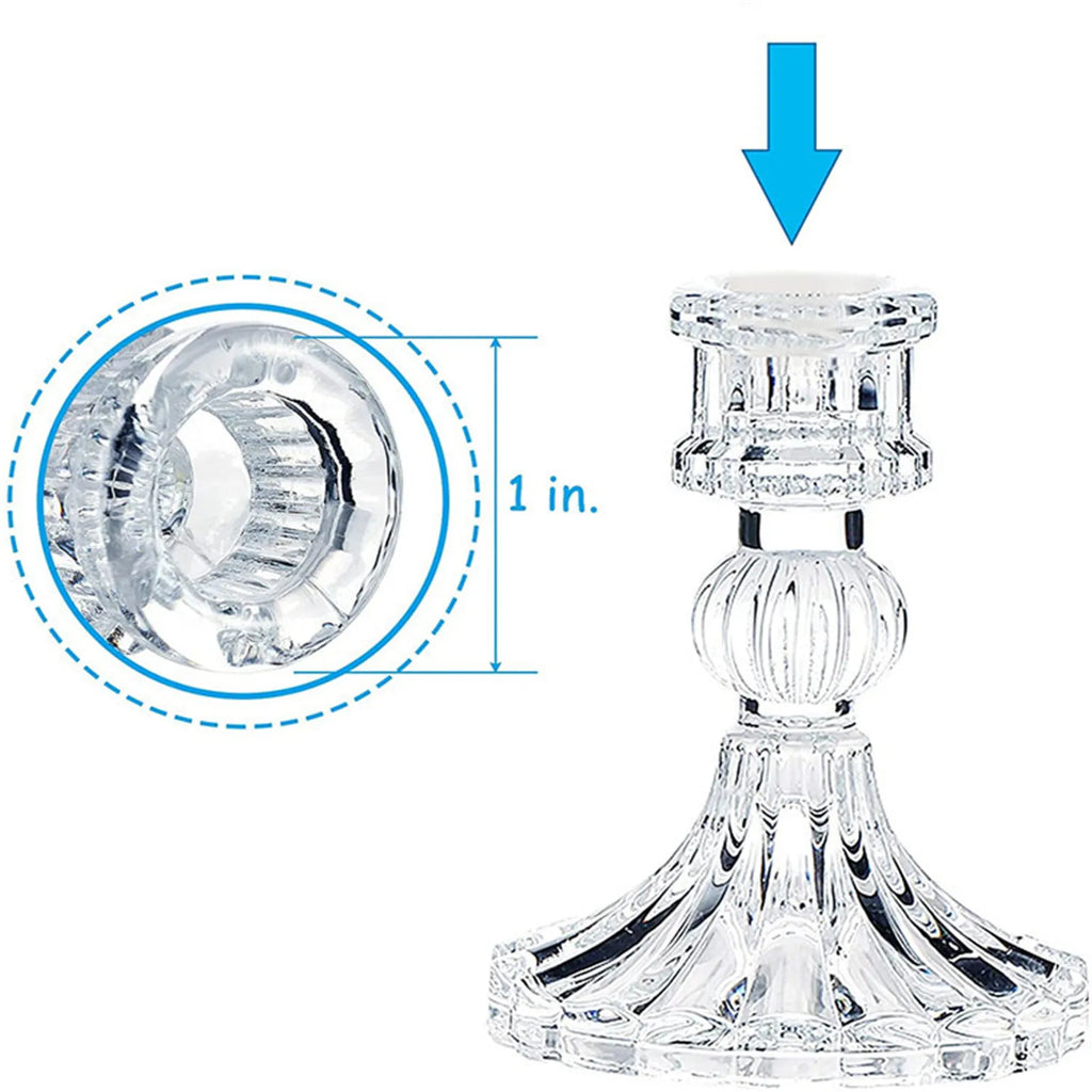 Nordic Glass Candle Holder | Taper Candlestick & Tealight Stand
