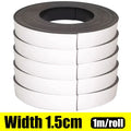Self-adhesive Magnets Tape Multifunctional Magnetic Tape Rubber Magnetic Strip Fixing Tape Remote Control StorageStickers Zpaxo Width 1.5cm 3M- (3 rolls)