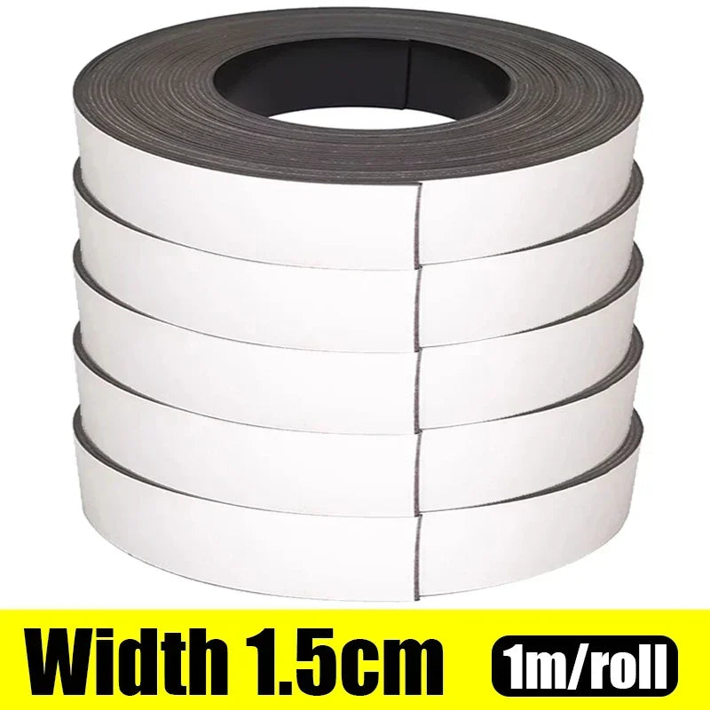 Rubber Adhesive Magnetic Tape for Fridge Magnet Magnet Tape Strong Flexible Magnets Stripe for Refrigerator Photo Posters Zpaxo Width 1.5cm 10M- (10 rolls)