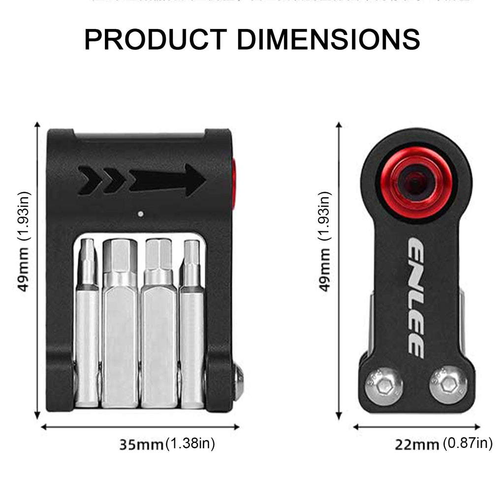 9-In-1 Bicycle Repair Tool CO2 Injector Multifunctional Tools Wrench