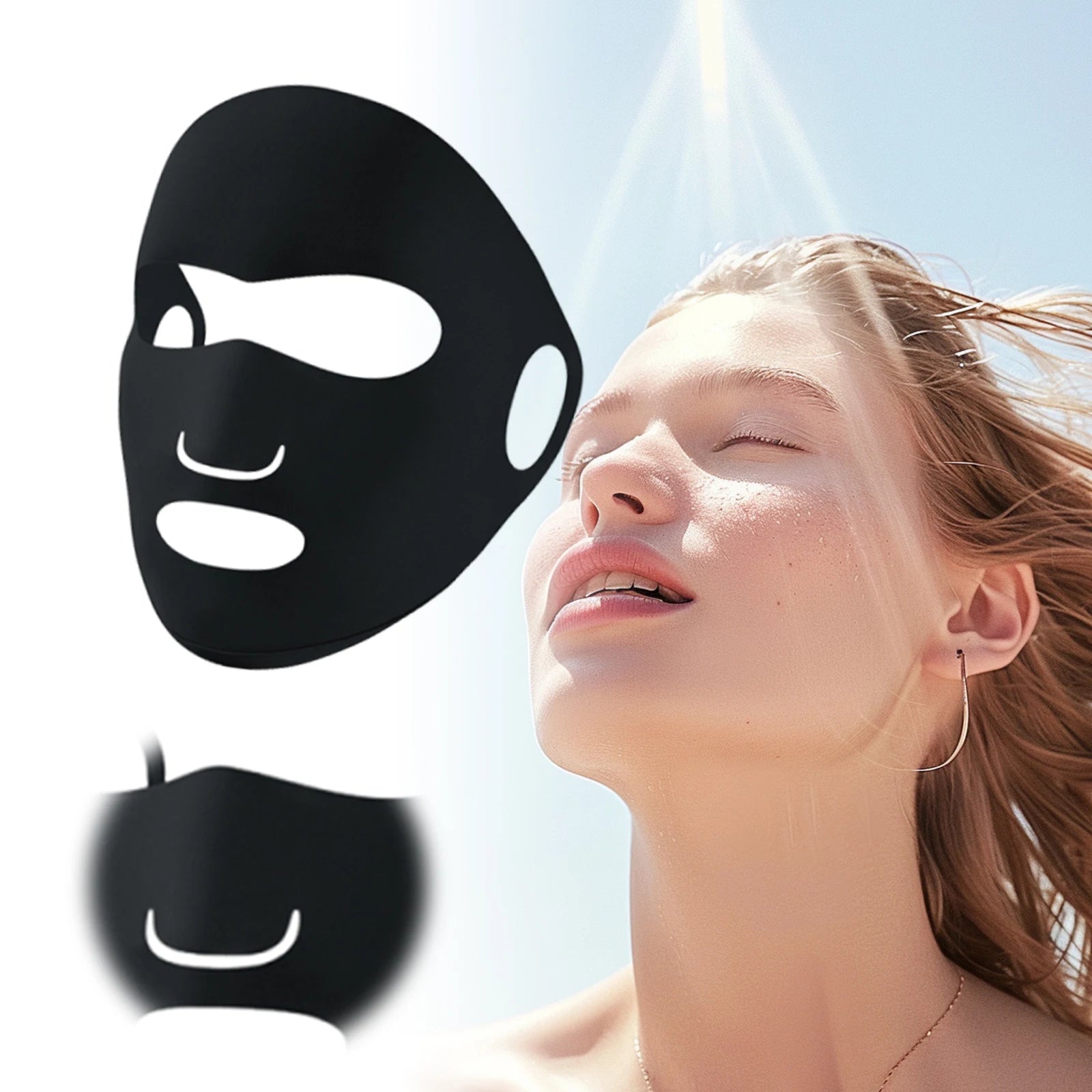 Full Facial Sunscreen Mask Lightweight UV Protection Ice Silk Zpaxo