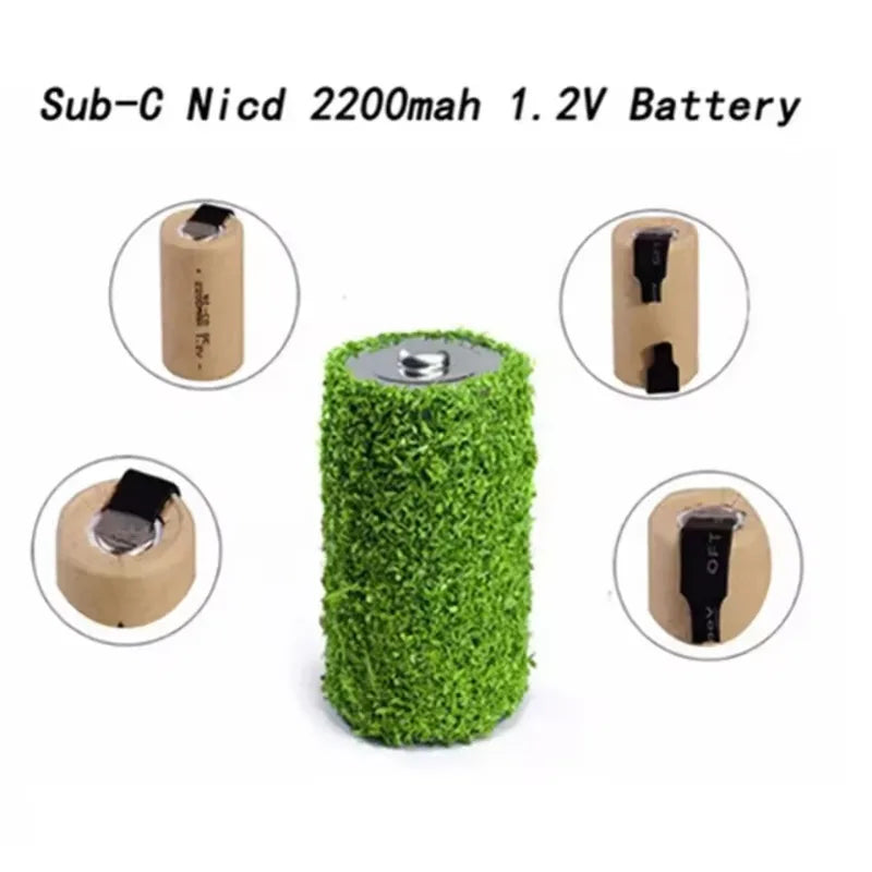 New Screwdriver Electric Drill SC Batteries 1.2V 2200mAh Sub C Ni-Cd Rechargeable Battey with Tab Power Tool NiCd SUBC Cells Zpaxo