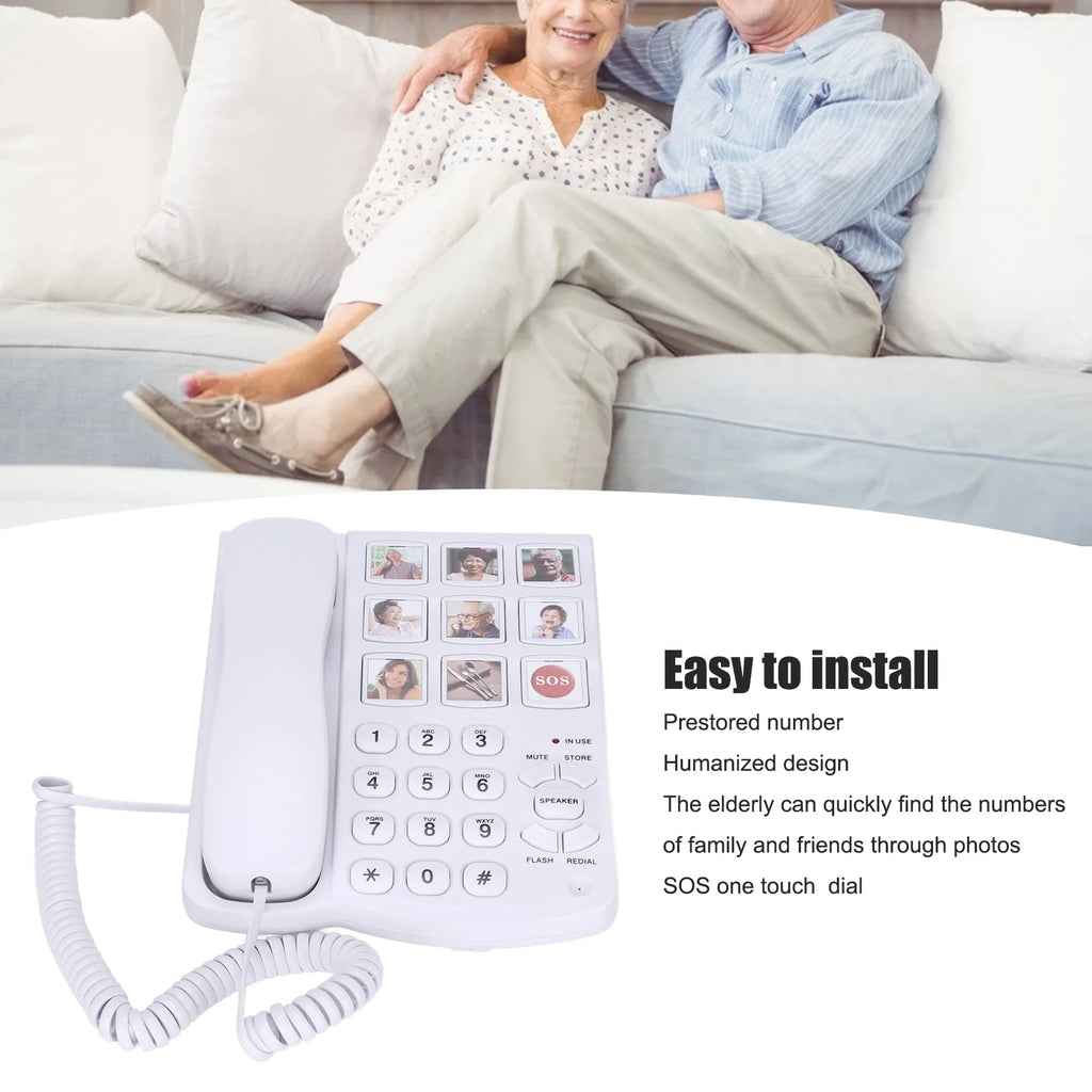 LD 858HF Big Button Telephone Amplified Photo Memory Corded Landline